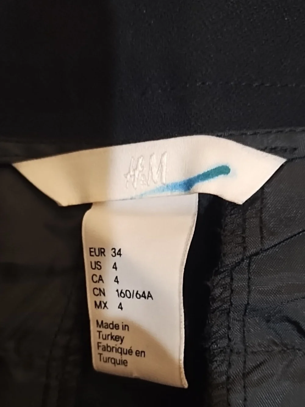 H&M Black Dress Pants with Green and White Side Stripes